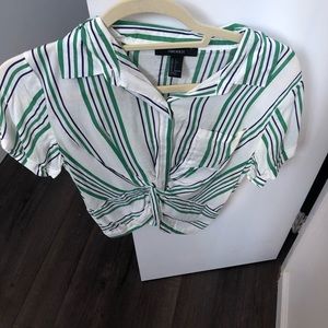 Forever 21 Collared Crop Top